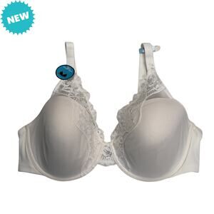 Bali Bra 42C One Smooth U Targeted Support Comfort Stretch Lace Underwire White